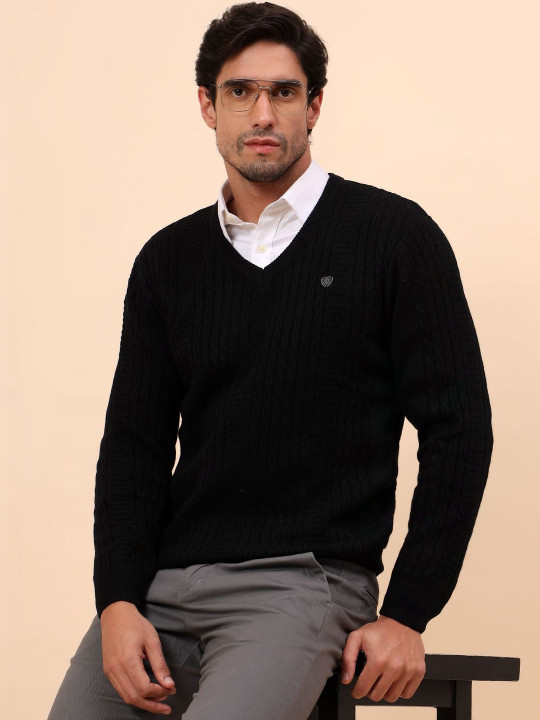 Cantabil Men Cable Knit Pullover