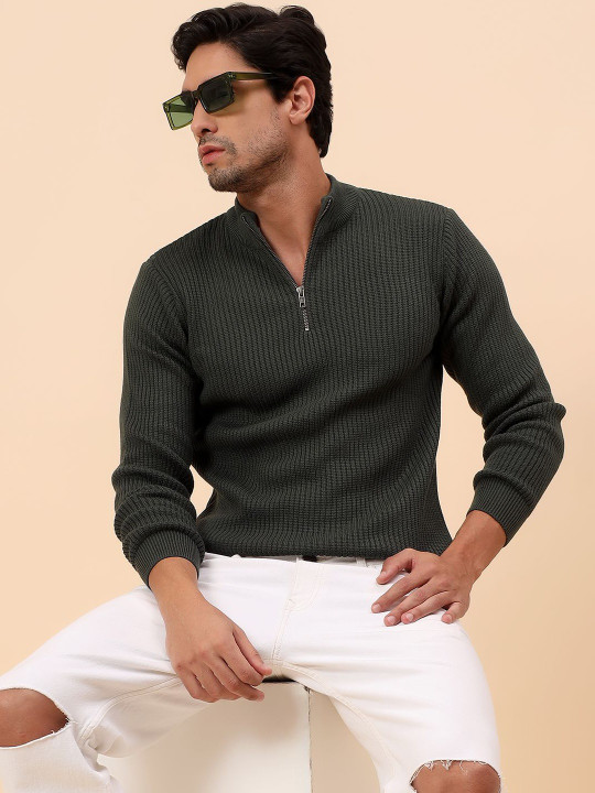 Cantabil Men Ribbed Pullover