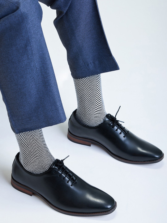 Mint & Oak Men Patterned Above Ankle-Length Socks