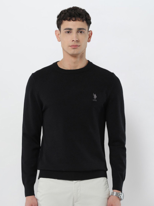 U.S. Polo Assn. Men Solid Full Sleeve Pullover