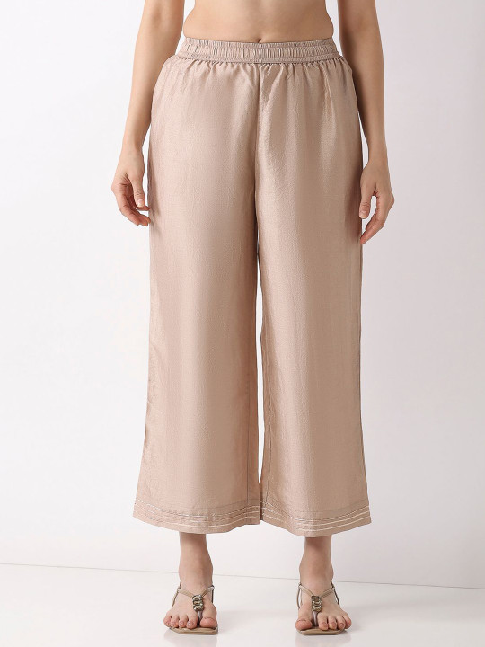 Biba Women Knitted Cropped Ethnic Palazzos