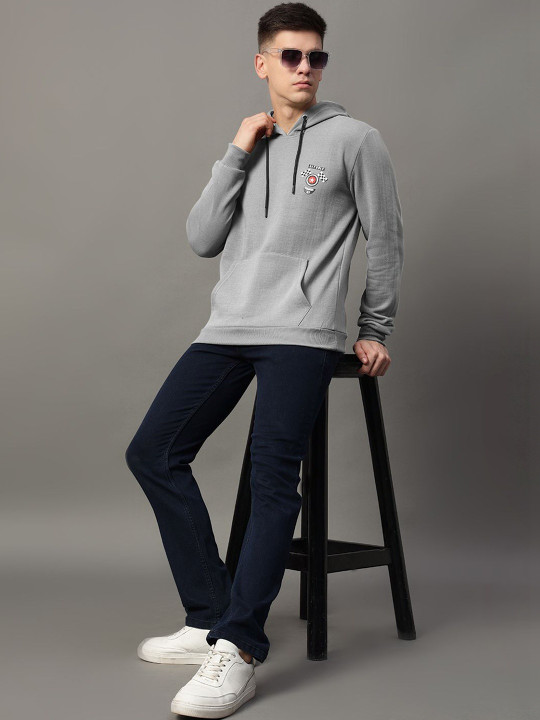 GET GOLF Men Printed Hooded Sweatshirt