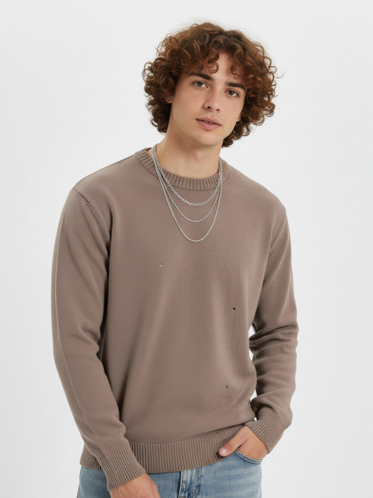 glitchez Distressed Detail Pullover