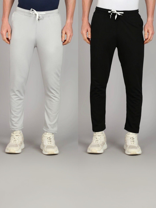 BTMZ Men Pack Of 2 Mid-Rise Track Pants