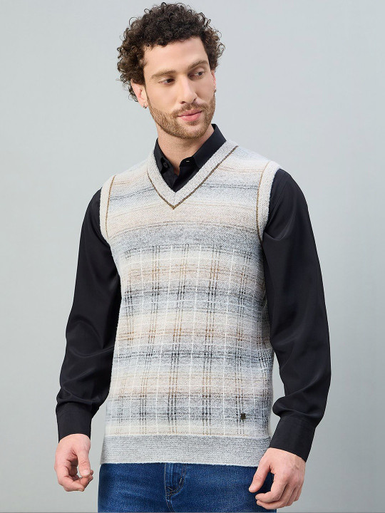Duke Men Checked Sweater Vest