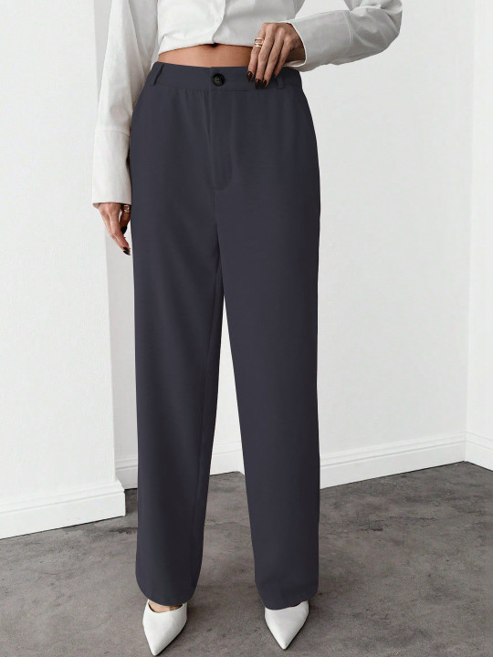 BAESD Women Relaxed Straight Leg High-Rise Non Iron Trousers