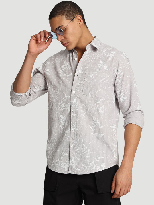 IVOC Men Floral Printed Regular Fit Pure Cotton Casual Shirt