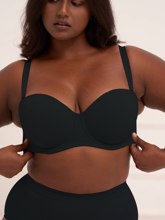 Underneat Women All Day Hold Strapless Bra with Underwire, Light Padding & Multiway Straps