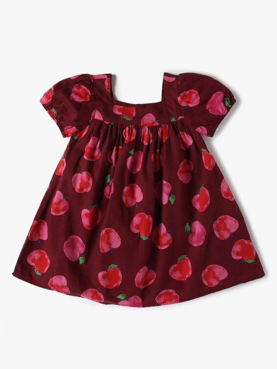 GAP Girls Conversational Printed Pure Cotton Square Neck Tent Dress