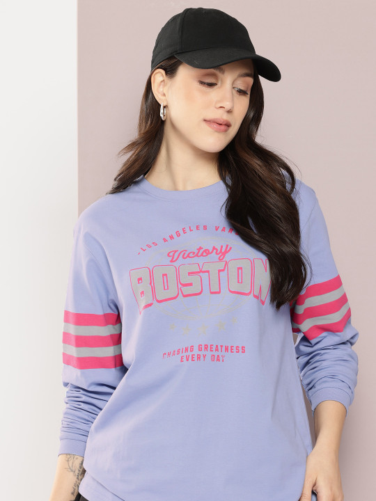 DILLINGER Womens Oversized Long Sleeve Printed Tshirt