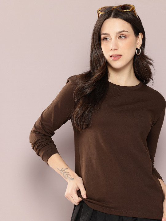 DILLINGER Women Solid Round Neck Regular Fit T-shirt