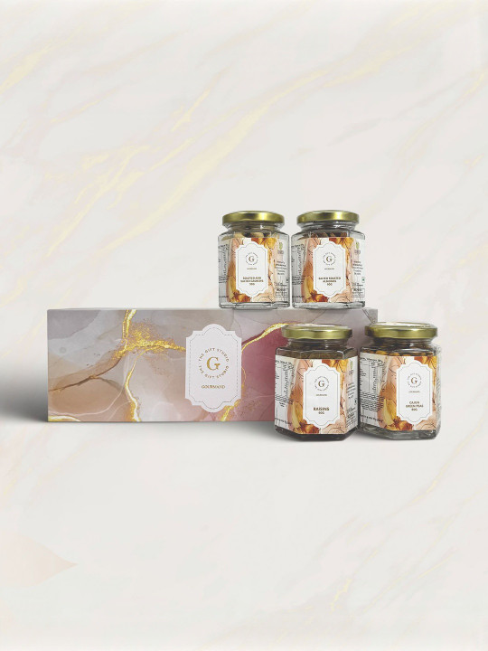 The Gift Studio Unisex Set Of 4 Premium Dry Fruits Gift Box