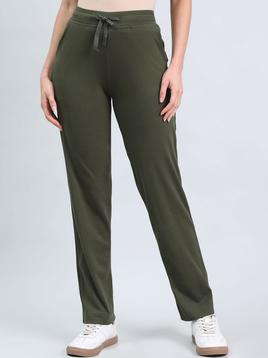 Go Colors Women Relaxed Fit Track Pants With Drawstring Closure