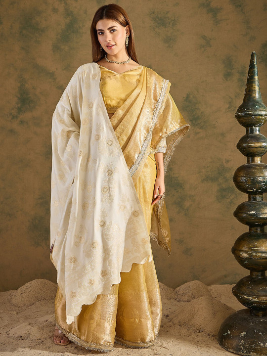 SAHASIKA Floral Woven Design Pashmina Shawl