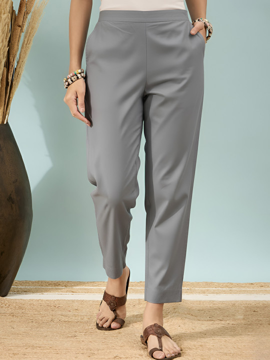 Moda Rapido Women Regular Fit Cotton Trousers