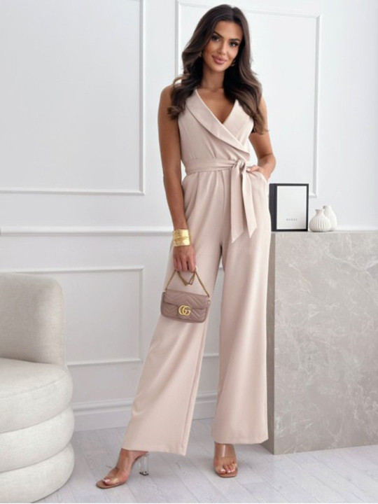 HERE&NOW Women Solid Tie Ups Detail Basic Jumpsuit