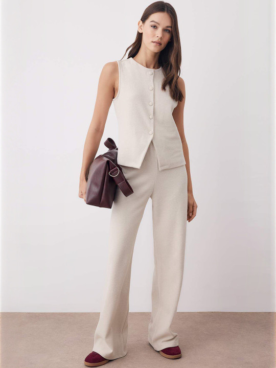 Trendyol Round Neck Sleeveless Pure Cotton Top With Trouser