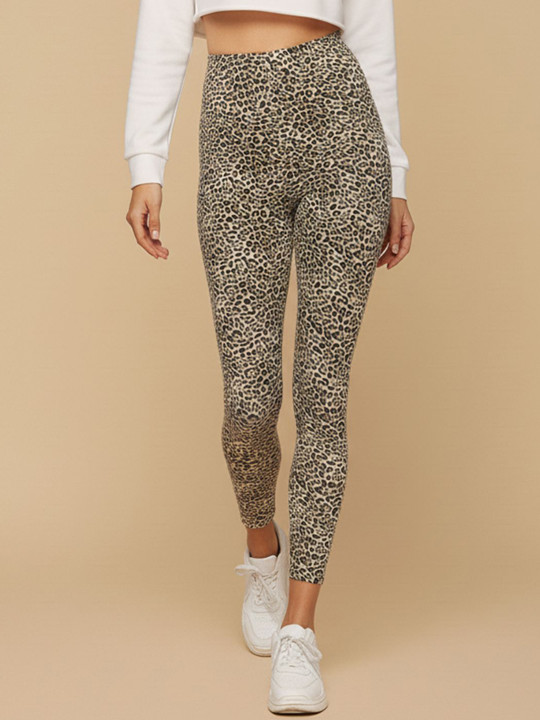 DTR FASHION Women Animal Printed Stretchable Slip On Slim-Fit Ankle Length Tights