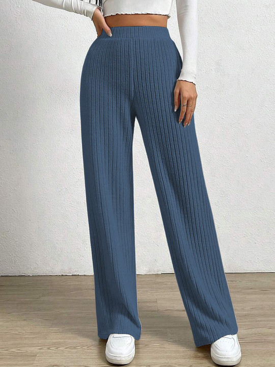 SZN Women Relaxed Fit High-Rise Wide Leg Trousers
