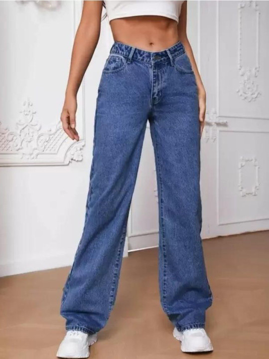 ROBECULT COLLECTION Women Comfort Straight Fit High-Rise Light Fade Stretchable Jeans
