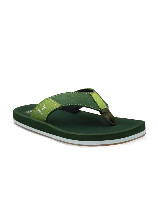 Trekiva Men Olive Fabric Room Slippers