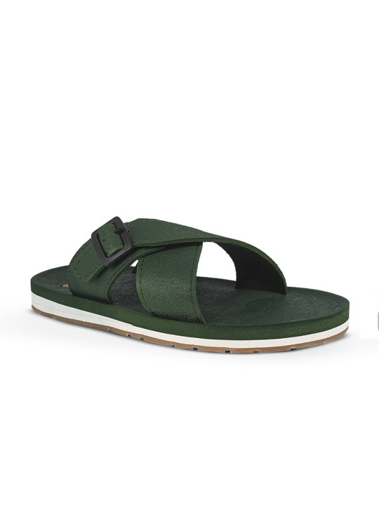 Trekiva Men Olive Fabric Room Slippers
