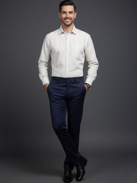 INVICTUS Men Classic Slim Fit Striped Formal Shirt