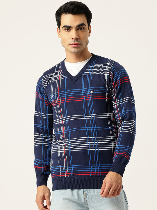 Monte Carlo Pure Cotton Checked Pullover