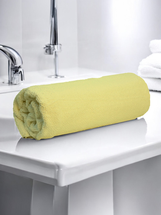 LANE LINEN Lane LINEN Yellow 575 GSM Pure Cotton Bath Towel
