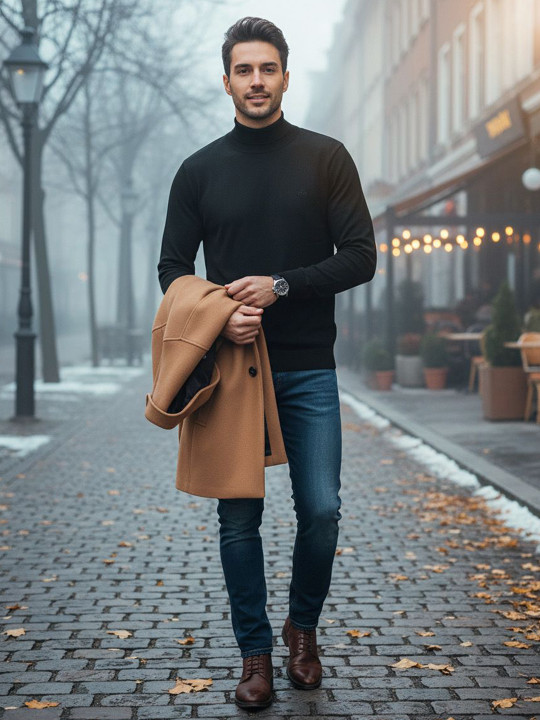 98 Degree North Men Turtle Neck Woollen Pullover