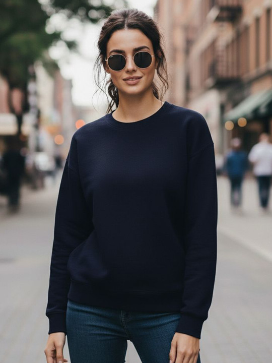 MACK JONNEY Women Round Neck Long Sleeves Pullover Sweatshirt