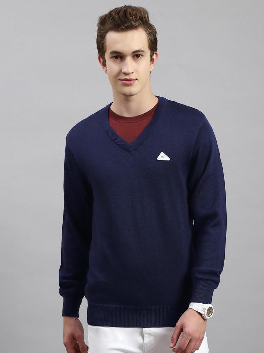 Monte Carlo Brand Logo Applique Detail Pure Wool Pullover