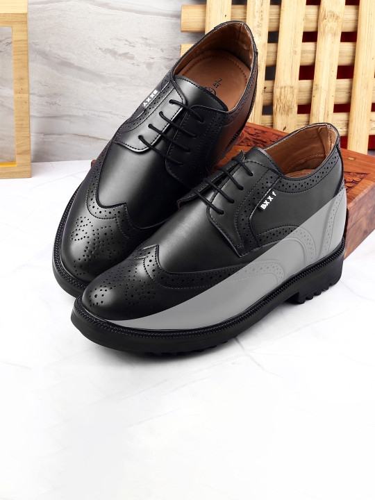 Bxxy Men Hidden Elevtor Casual Brogue Lace-up Shoes