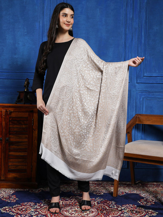 HANDICRAFT PALACE Women Paisley Woven Design Wool Stole