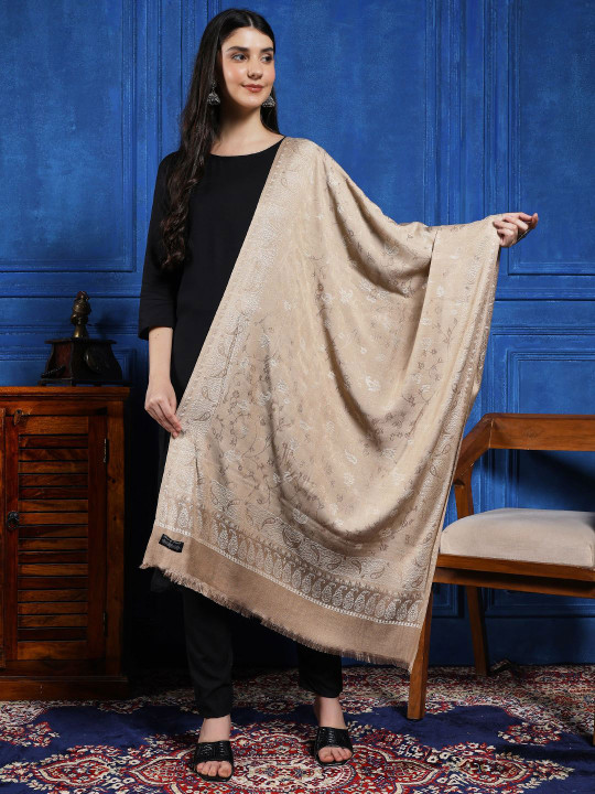 HANDICRAFT PALACE Women Paisley Woven Design Wool Stole