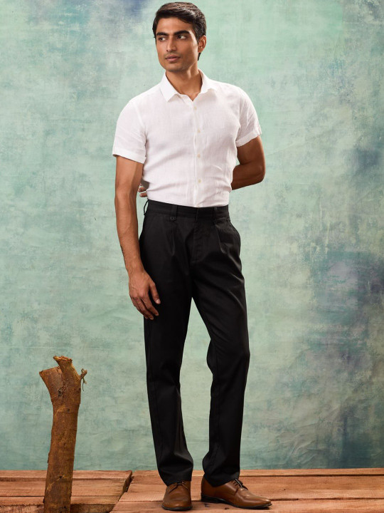 MH&Y Men Comfort Relaxed Fit Mid-Rise Regular Trousers
