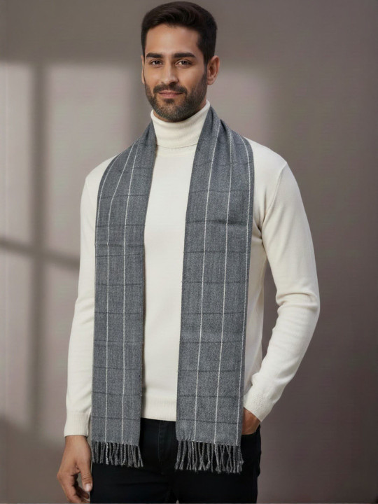 Zamour Men Checked Woolen Mufflers