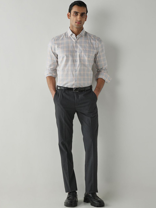 Reid & Taylor Men Relaxed Mid-Rise Formal Trousers
