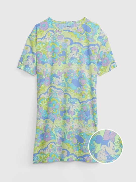 GAP Girls Graphic Printed Round Neck Short Sleeves A-Line Dress