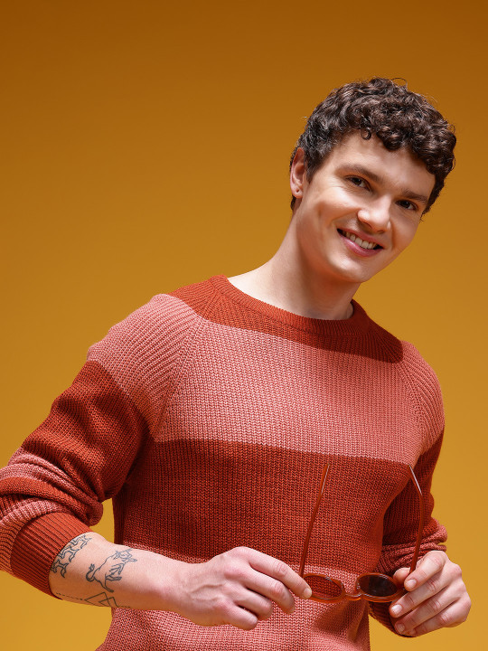 HERE&NOW Striped Raglan Sleeves Pullover
