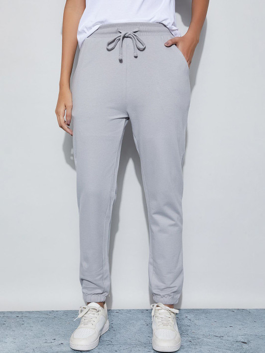 Fame Forever by Lifestyle Women Solid Cotton Regular Fit Mid-Rise Joggers
