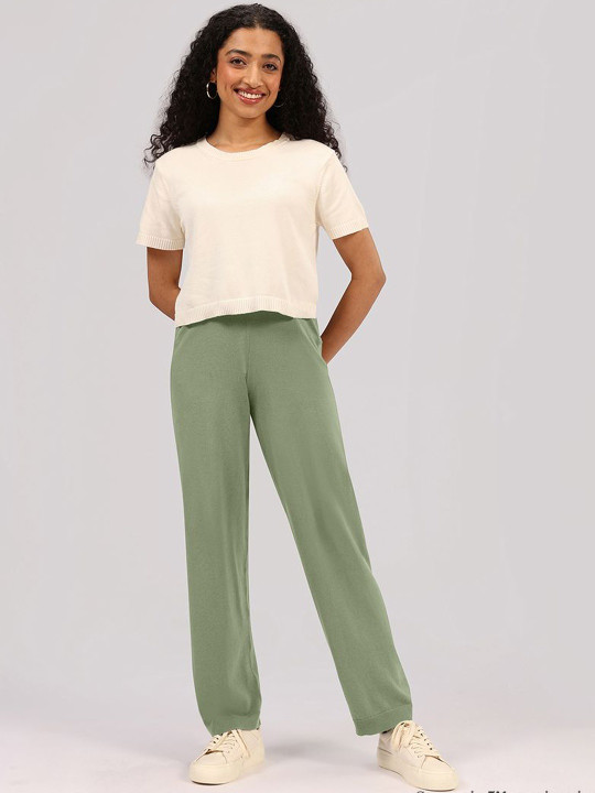 Blissclub Women Relaxed Straight Leg High-Rise Trousers