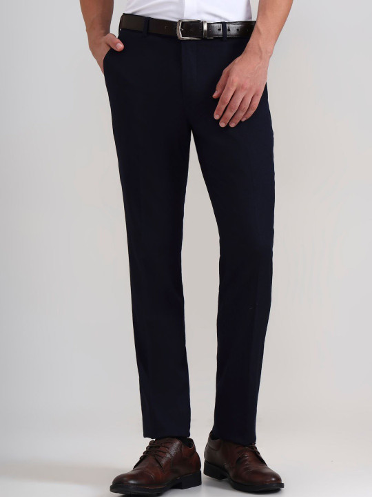 JADE BLUE Men Slim Fit Mid-Rise Formal Trousers