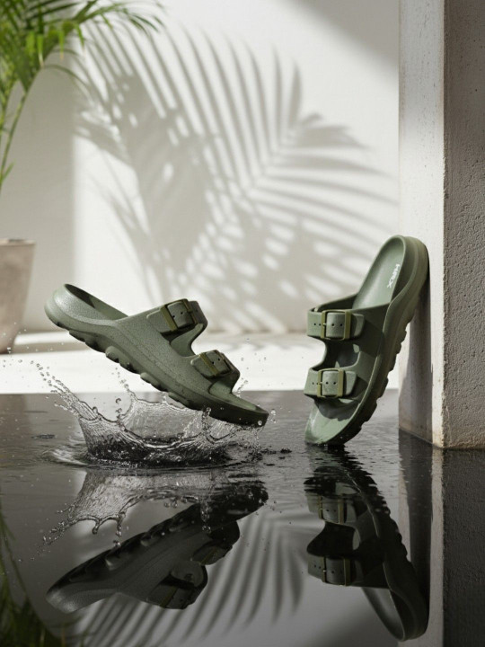 HRX by Hrithik Roshan Men Solid Sliders With Buckle