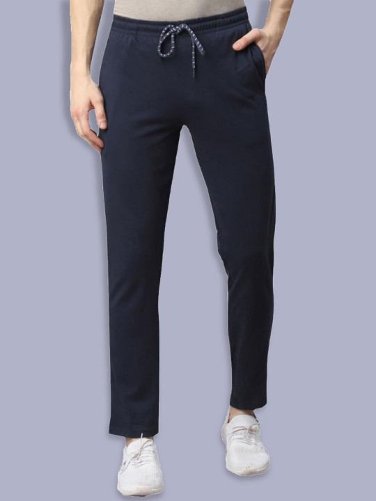 T.T. Men Solid Cotton Regular Fit Track Pant