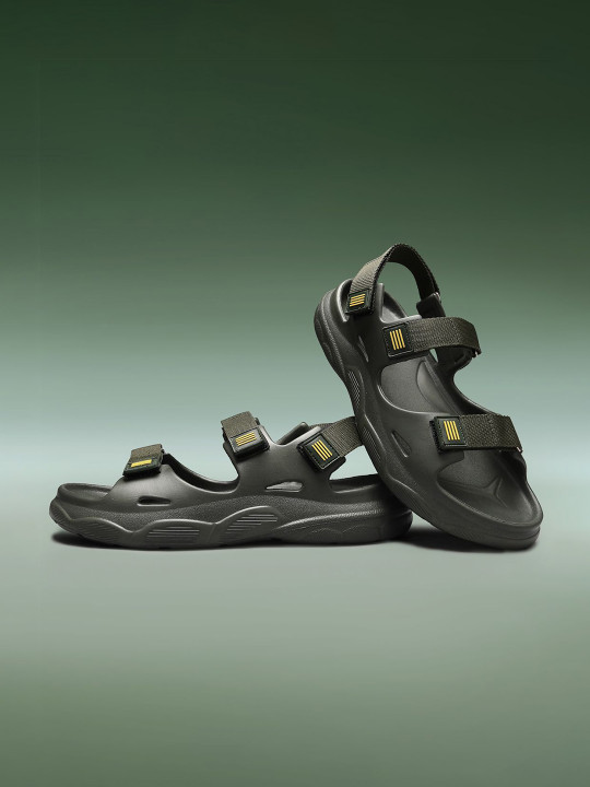 Athree Men Lightweight Soft Cushioned Velcro Sandals