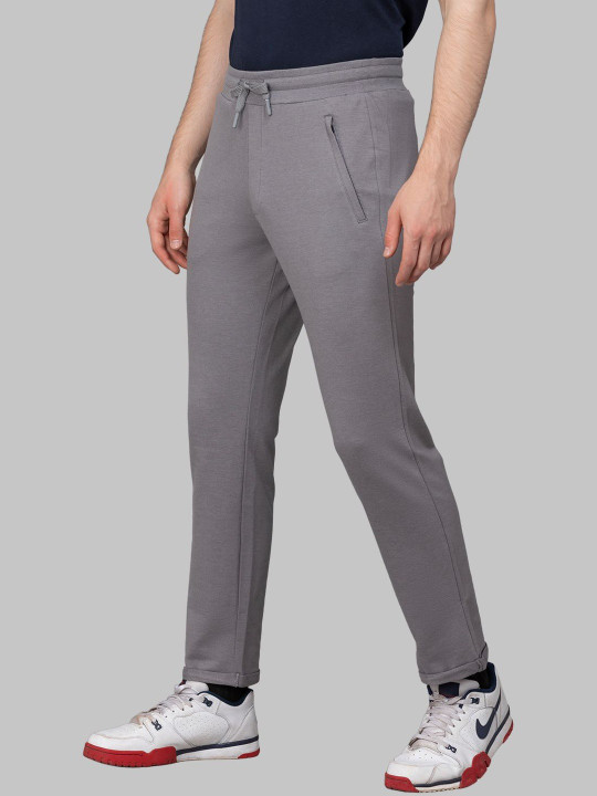 MACHO Men Cotton Relaxed-Fit Loop Knit Track Pants