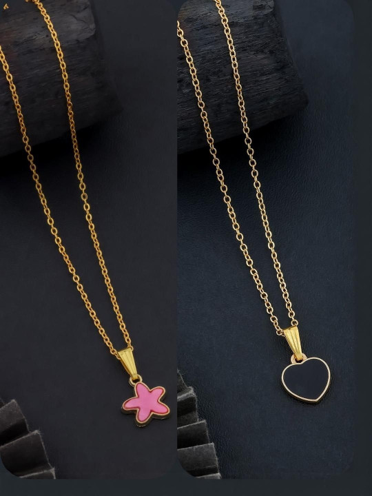 SZN Women Set Of 2 Gold-Plated Artificial Beads Necklace