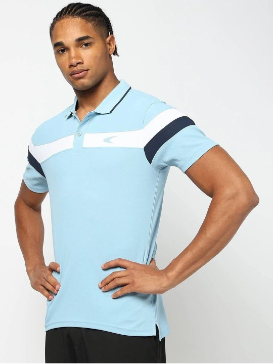 Performax Men Colourblocked Polo Collar T-shirt