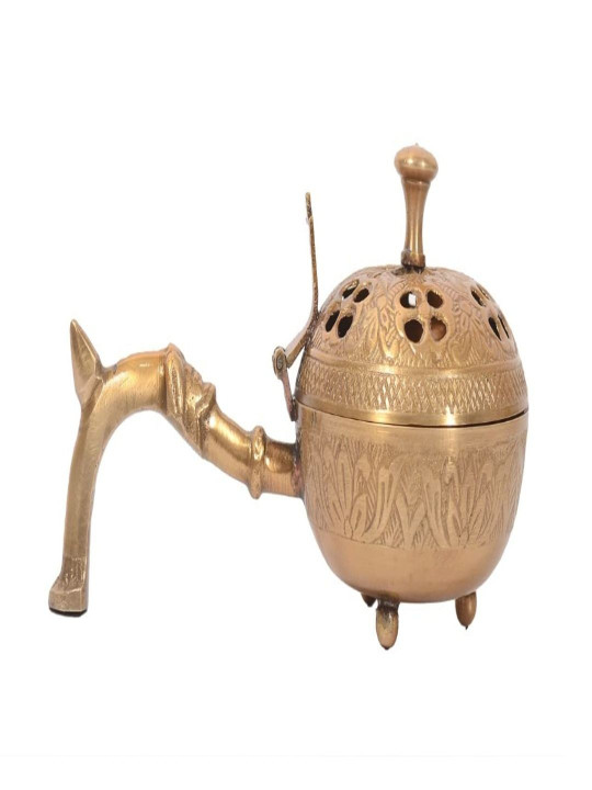 Skywalk Gold Toned Metal Lobandan Charcoal Incense Dhoop Dhani